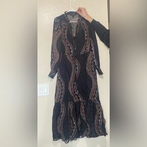 Elegant Black Patterned Dress